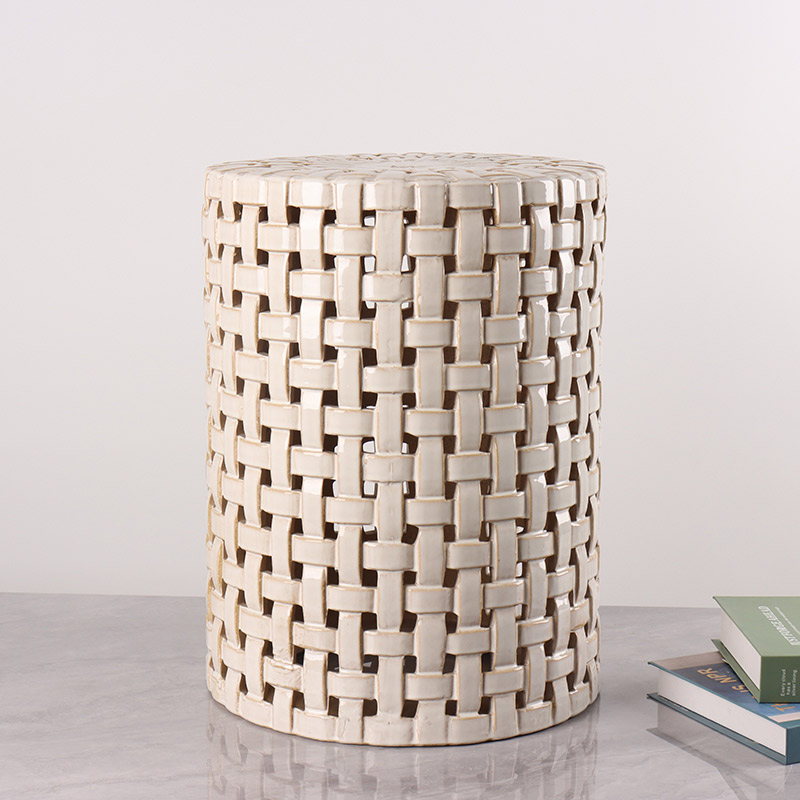 Издубљени дизајн декорација Реактивна глазура керамичка столица (1)