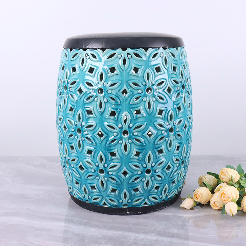 Taburete de cerámica para decoración do hogar de estilo moderno hueco (4)