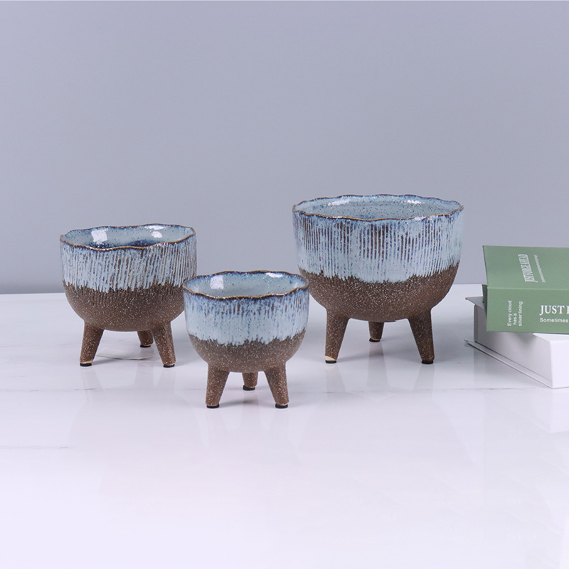 香炉-足付き-装飾-陶器-植木鉢-1