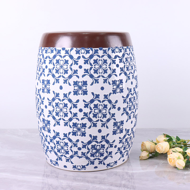 Zokongoletsera Zamakono Zamakono za Geometric za Ceramic Stool (5)