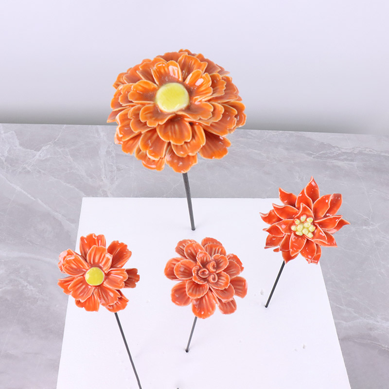 Unik och elegant handgjord dekoration Keramisk blomväxtplock (2)