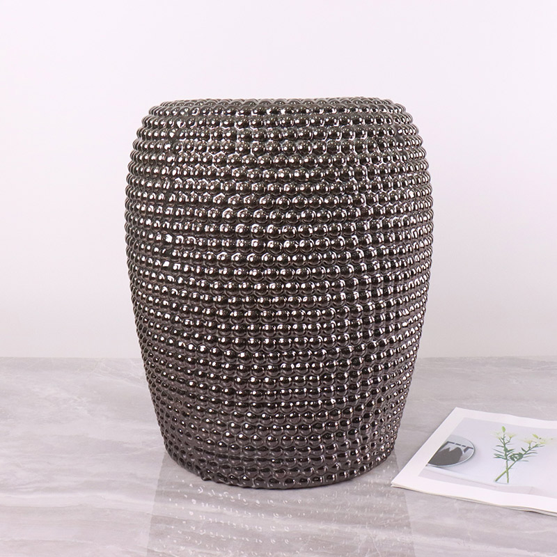Electroplate Series Home & Garden Decoration Ceramics Stool (1)