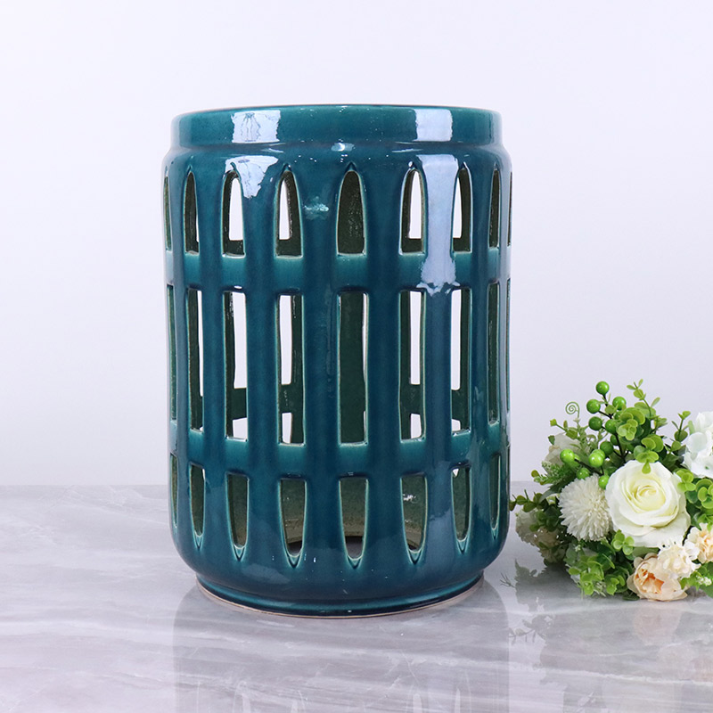 Hollow out Modern Style Home Decor Ceramic Stool  (1)