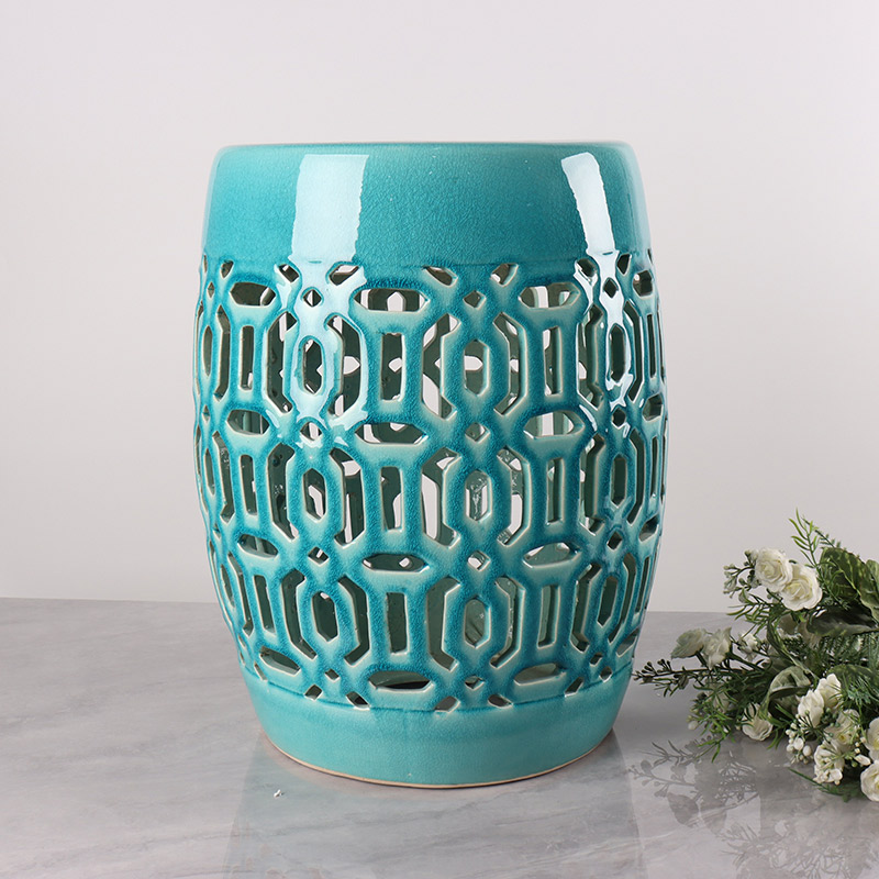 Home & Garden Modern Hollow Out Design Luxury Decoration Ceramics Stool (1)