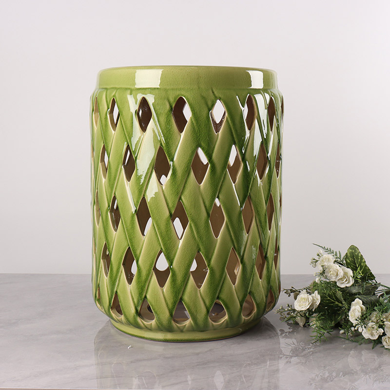 Home & Garden Modern Hollow Out Design Luxury Decoration Ceramics Stool (3)