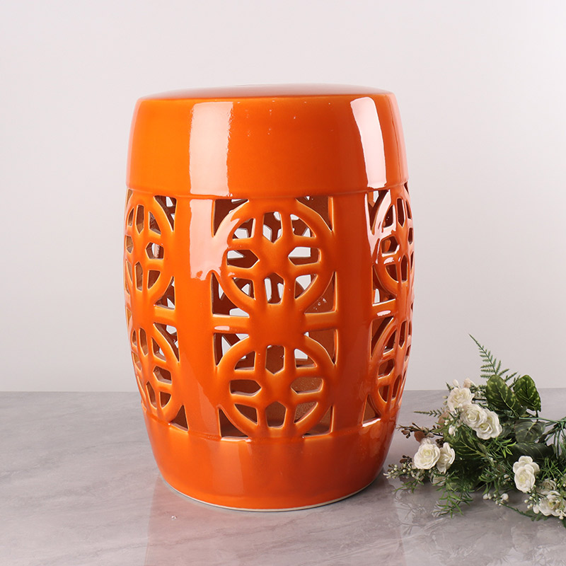 Home & Garden Modern Hollow Out Design Luxury Decoration Ceramics Stool (5)